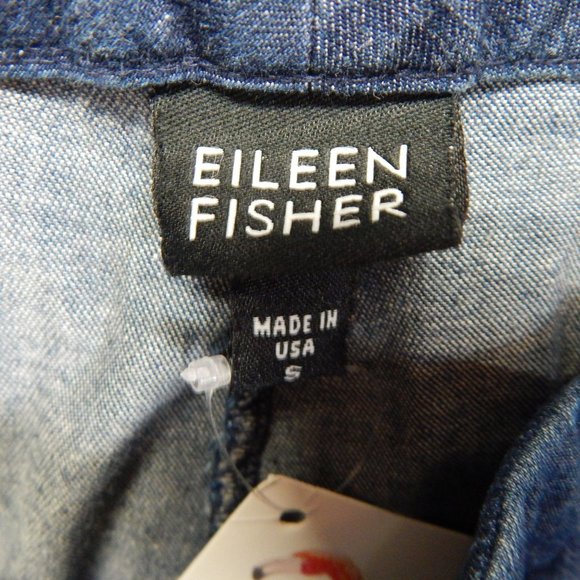 Eileen Fisher  Wide Leg High Rise Denim Jeans Blue Size S - Picture 4 of 9